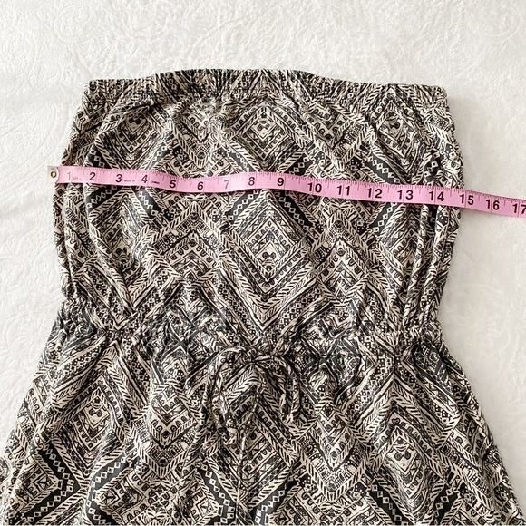 Tribal Print Black & Off White Strapless Mini Dress - Picture 4 of 9